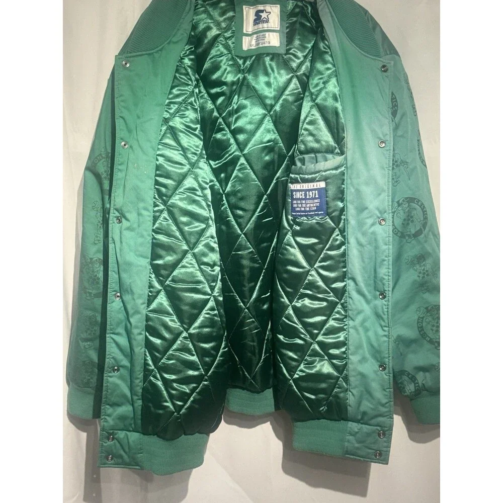 Vintage Boston Celtics Starter Jacket 4XL 80s 90s Green  Bomber Men’s NBA - Picture 7 of 10